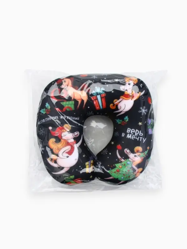 Подушка антистресс новогодняя &laquo;Верь в мечту&raquo;, черная