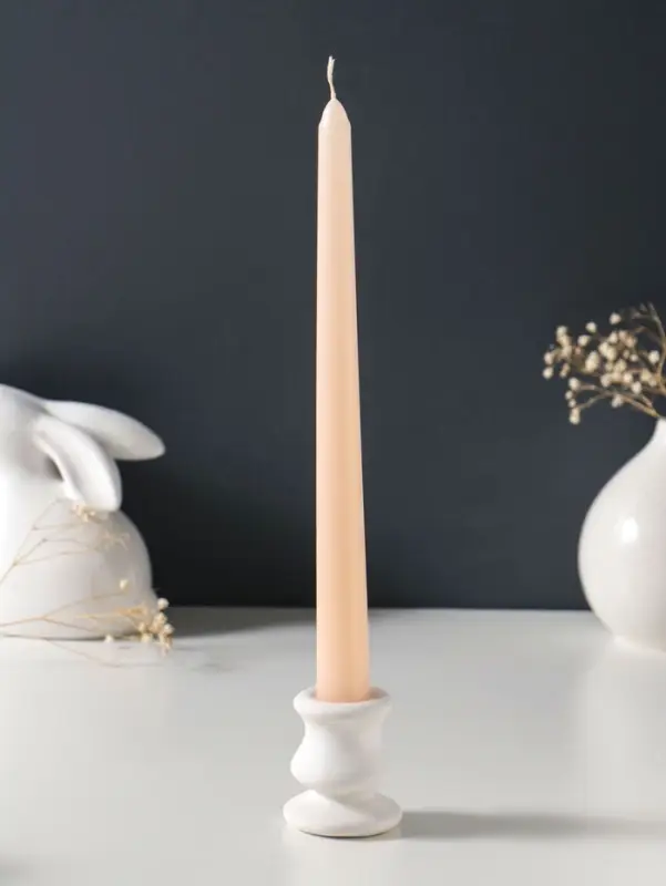 Набор свечей античных 25 см, 2 шт., 58 г, 7 ч, слоновая кость