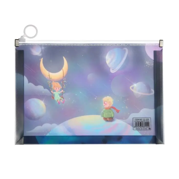 Папка-конверт на молнии формат А5, 180мкр, с рисунком Папка-конверт на молнии формат А5, 180мкр, с рисунком "Космос", МИКС