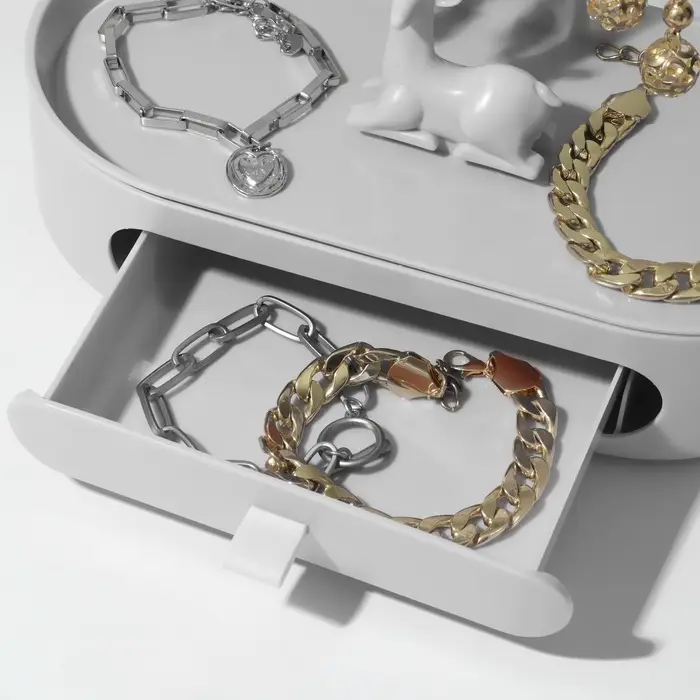 Подставка универсальная &laquo;Олень&raquo;, овальная подставка, 26&times;25 см, бело-серая