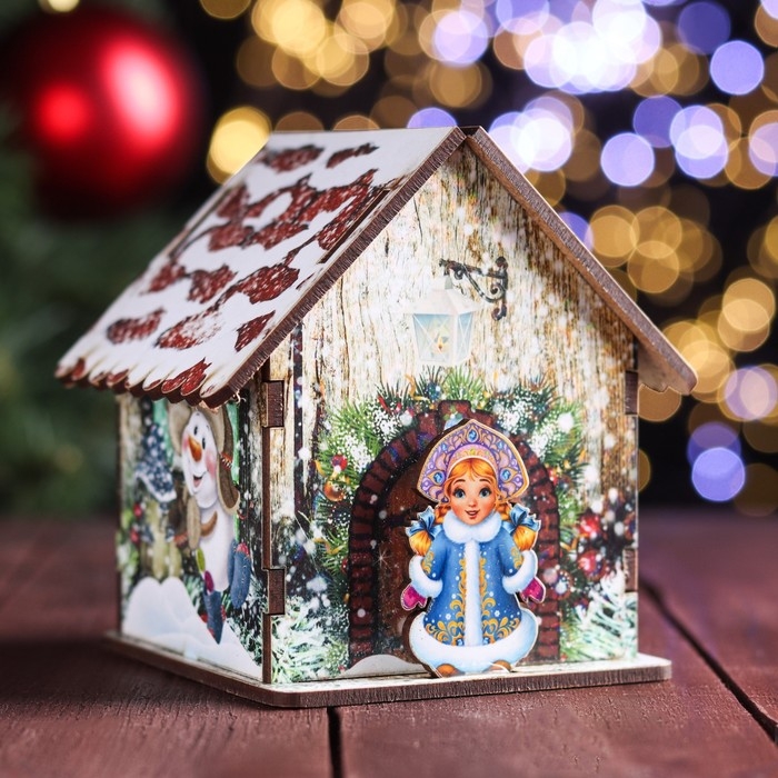 Новогодний домик-копилка Новогодний домик-копилка "Домик", 10х10х11 см, микс