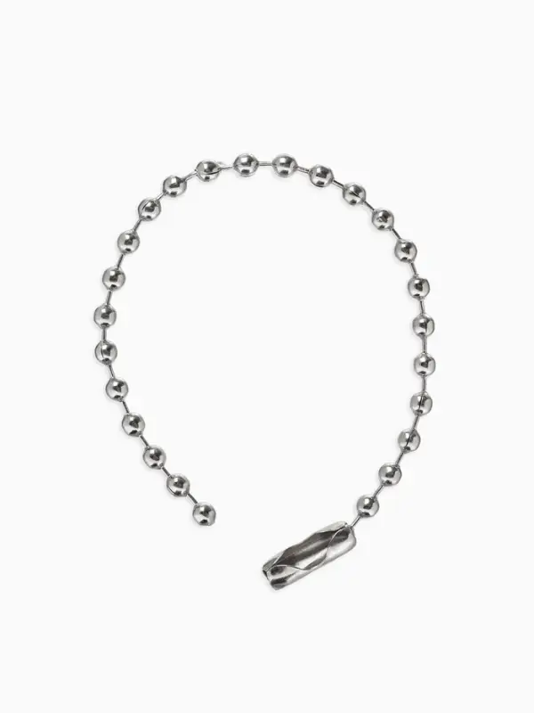 Цепочка шариковая с замком соединителем, 100 шт. металлическая, 0.9&times;0.3 см, ширина 2 мм, цвет серебро