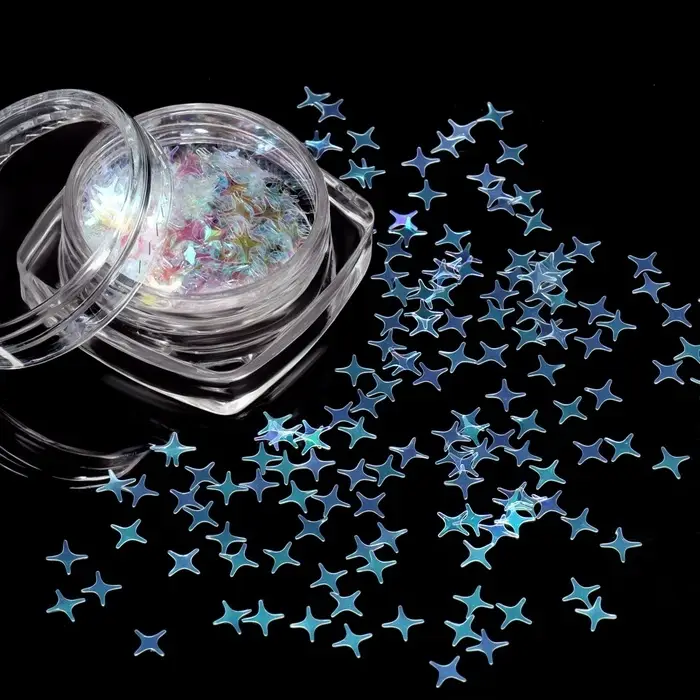 Пайетки для декора «Звёздная ночь», голографические, цвет белый Пайетки для декора «Звёздная ночь», голографические, цвет белый