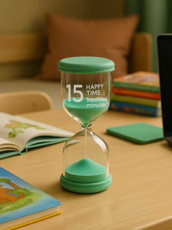 Часы песочные &laquo;Макарун&raquo;, на 15 минут, 4.4&times;9.8 см, бирюзовые