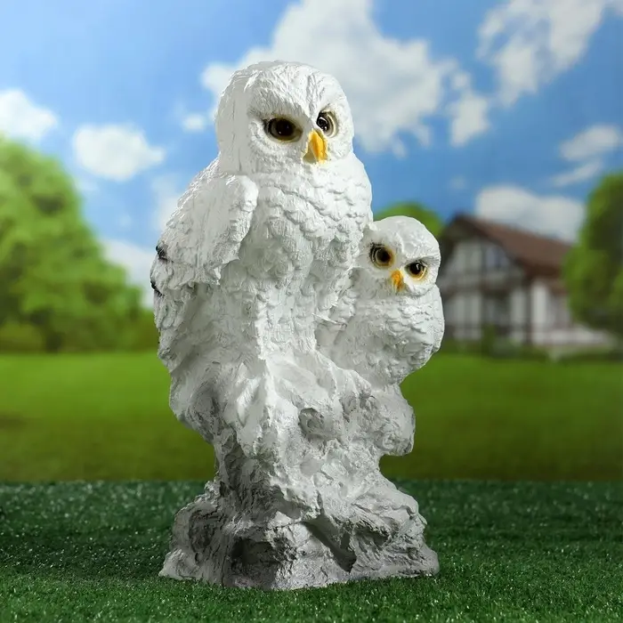 Садовая фигура из гипса &laquo;Совы полярные&raquo;, 36&times;18&times;19 см