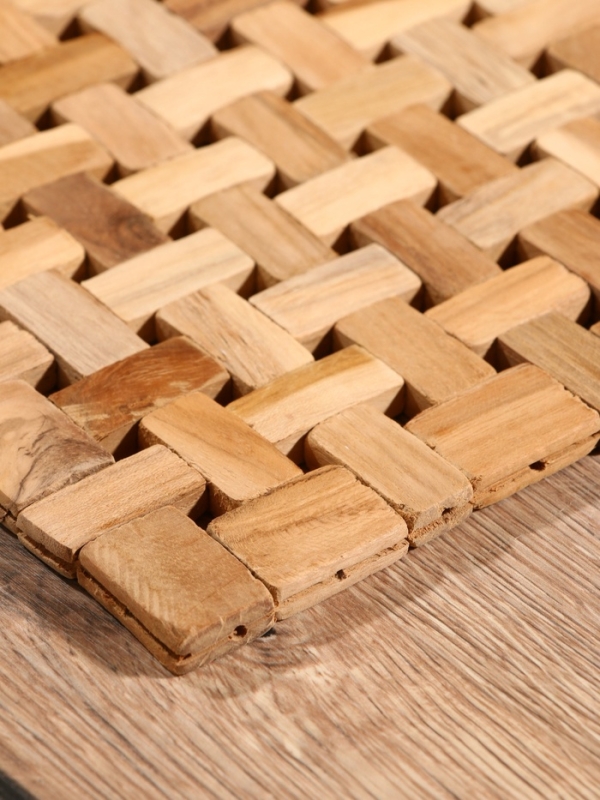 Коврик из тикового дерева, 40х30х0,7 см