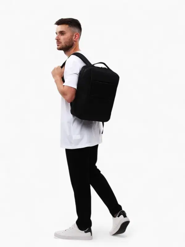 Рюкзак городской на молнии, с USB, 4 кармана, размер 30&times;12&times;43 см, чёрный