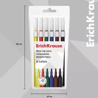 Фломастеры 6 цветов ErichKrause light, в футляре с европодвесом