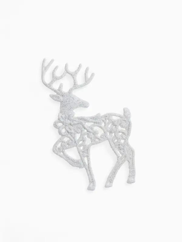 Ёлочные игрушки 3 шт. &laquo;Зимнее волшебство. Белый олень резной&raquo; пластик, 8&times;13 см