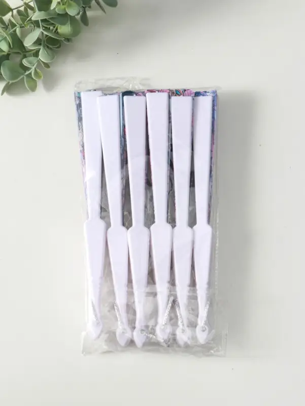 Веер пластик, текстиль Веер пластик, текстиль "Котики. Цветочная абстракция" МИКС широкие лопасти 23 см