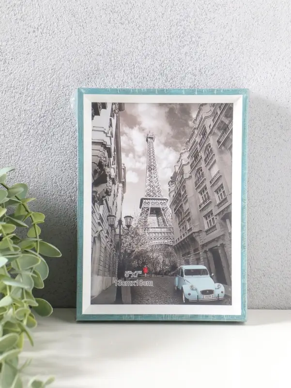 Фоторамка пластик 13х18 см "Данте" голубая лагуна 19х13,8х2,5 см