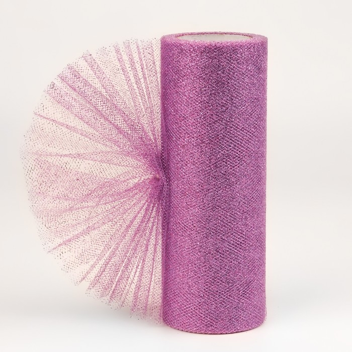 Фатин с глиттером, 15 см, 11 ± 1 г/кв.м, 9 ± 0,5 м, цвет сиреневый №15 Фатин с глиттером, 15 см, 11 ± 1 г/кв.м, 9 ± 0,5 м, цвет сиреневый №15