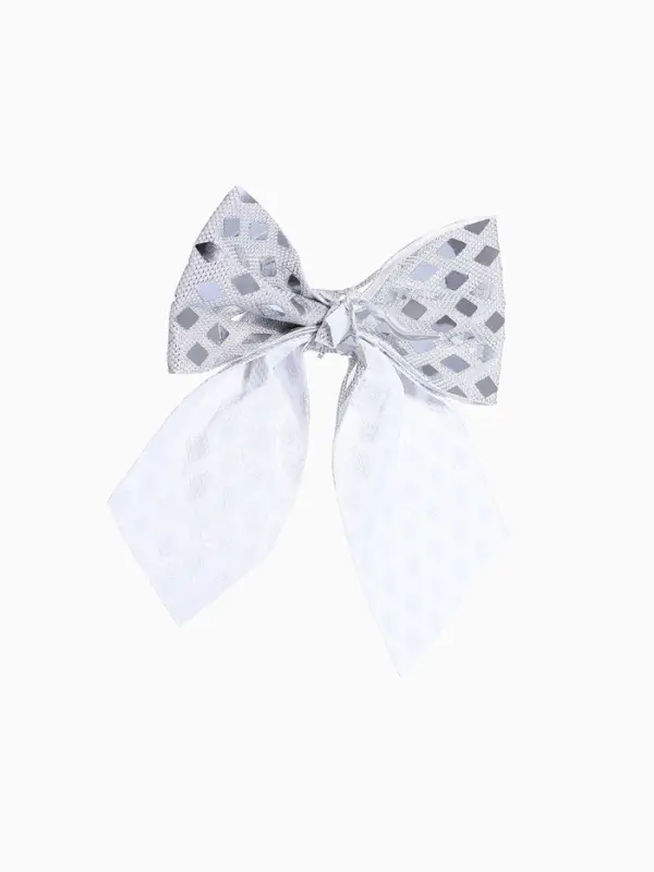 Ёлочные игрушки 2 шт. &laquo;Зимнее волшебство. Бант люкс&raquo; пластик, 12&times;11 см, серебро