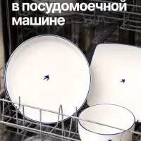 Набор посуды &laquo;Ласточки&raquo;, 16 предметов, керамика, белый