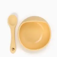 Тарелка детская на присоске и ложка, молочный, Mum&Baby Тарелка детская на присоске и ложка, молочный, Mum&Baby