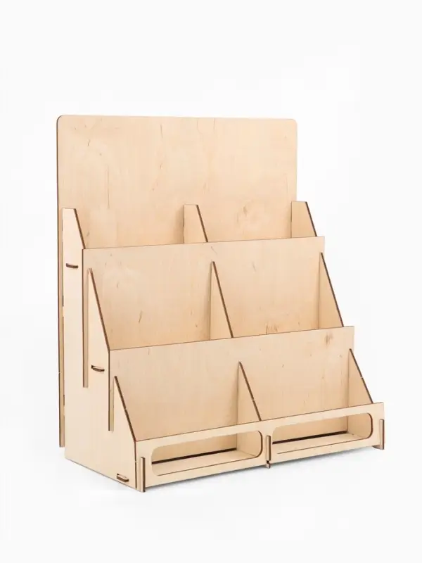 Подставка под открытки 6 ячеек по 16.2 см, 34.5&times;18.5&times;38.5 см, толщина 3 мм, цвет бежевый