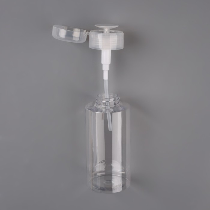 Флакон с помпой, 300 мл, цвет белый/прозрачный Флакон с помпой, 300 мл, цвет белый/прозрачный