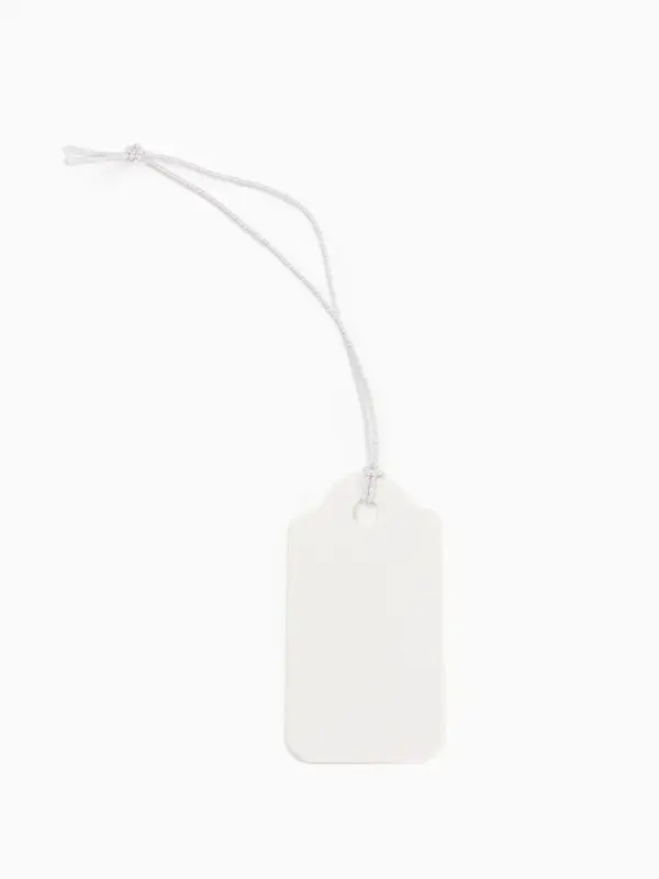 Ценники на верёвке, 100 шт. отверстие 3 мм, 3.3&times;1.8 см, белый