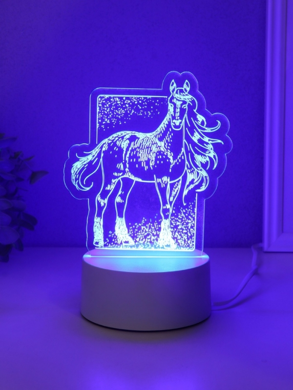 Светильник Светильник "Лошадь" LED RGB от сети RISALUX 9,5х12,9х16 см