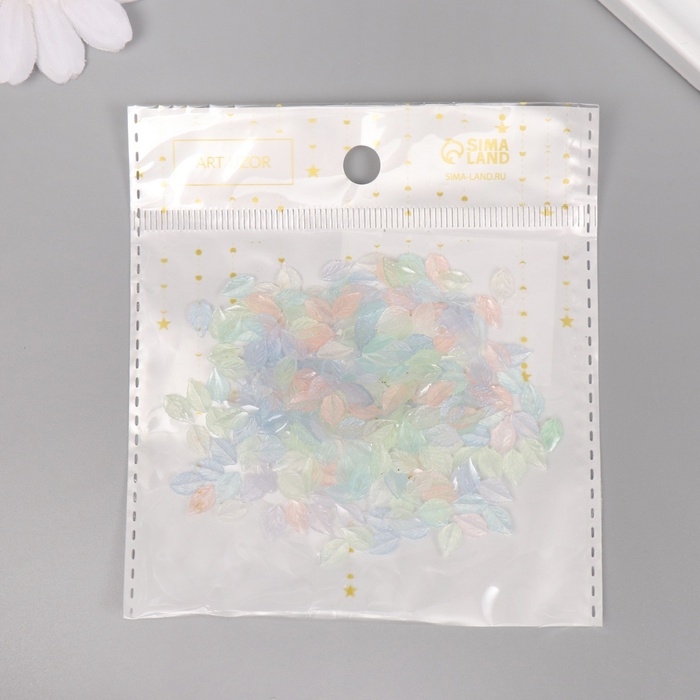 Декор для творчества акрил Декор для творчества акрил "Листик" светится в темноте, меняет цвет набор 250 шт 0,8х0,5 см 107140