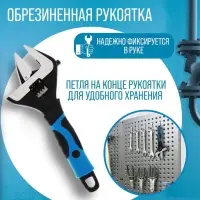 Ключ разводной с тонкими губками ТУНДРА, 2К рукоятка, раскрытие губок до 34 мм, 150 мм