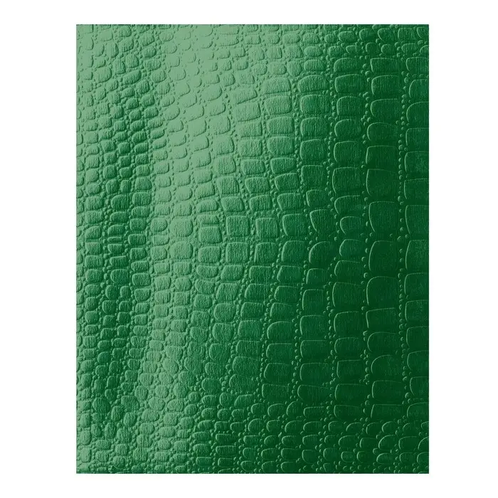 Тетрадь 48 листов в клетку Croco, бумвинил metallic, тиснение, блок офсет, зелёный