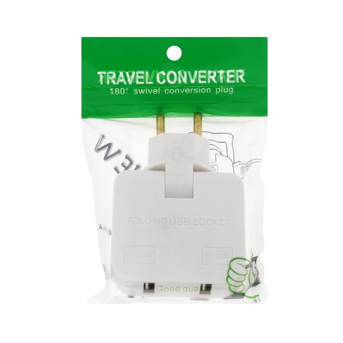 Тройник плоский, поворотный, 2 розетки, 10А, 2 USB, без з/к, белый Тройник плоский, поворотный, 2 розетки, 10А, 2 USB, без з/к, белый