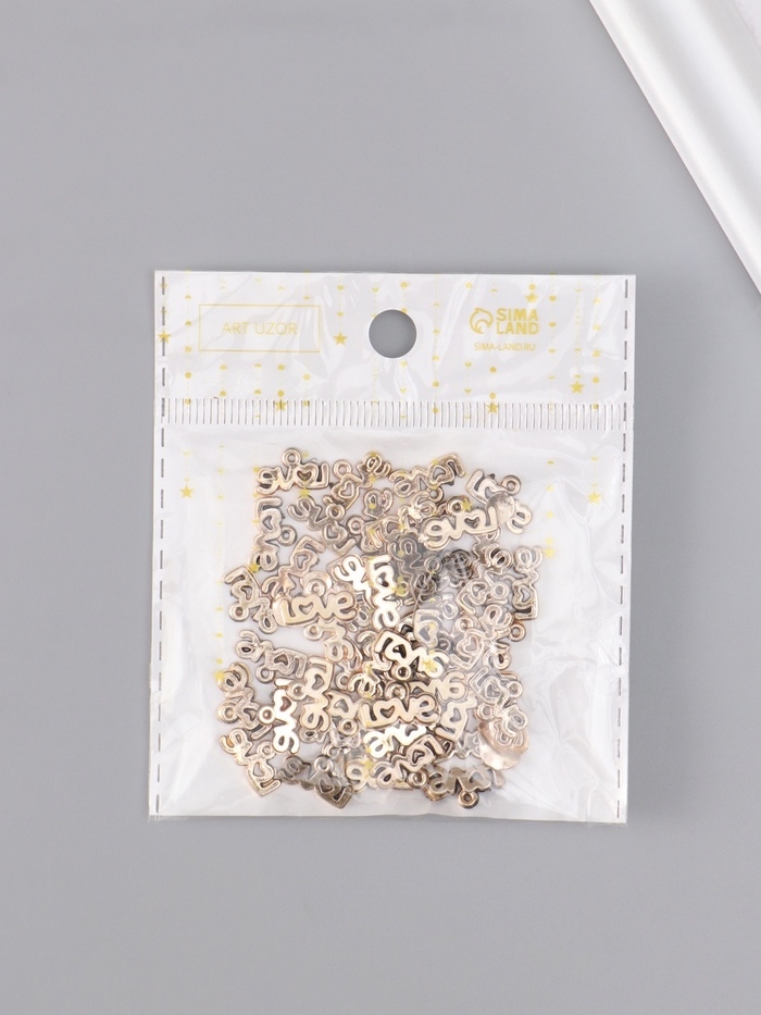 Декор для творчества пластик "Love ажурная" набор 50 шт 1х1,3х0,2 см Декор для творчества пластик "Love ажурная" набор 50 шт 1х1,3х0,2 см