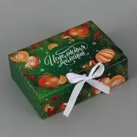 Коробка подарочная, самосборная &laquo;Мандариновый Новый год&raquo;, 16.5&times;12&times;5 см