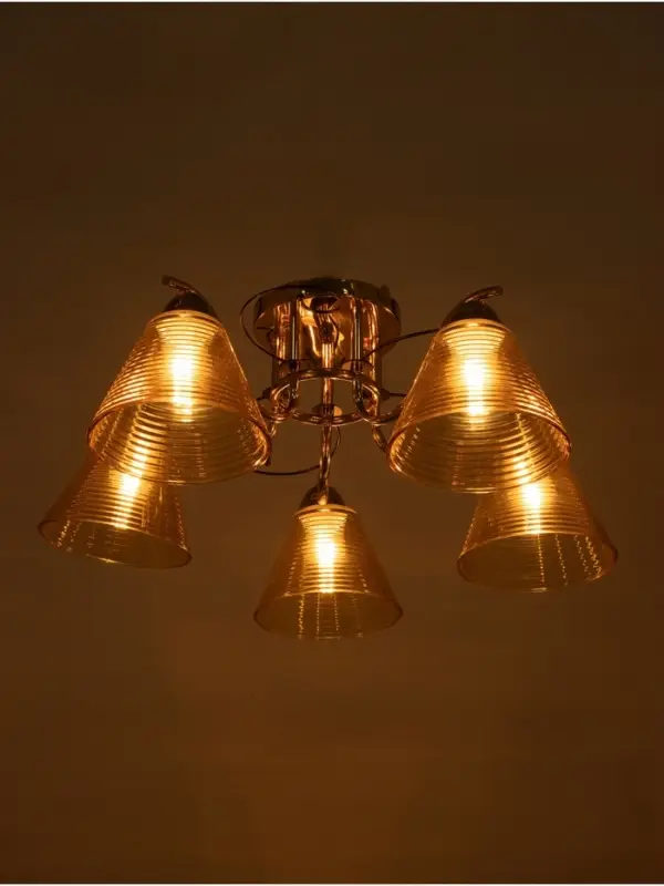 Люстра &laquo;Кольцо&raquo; 5&times;40 Вт Е27 золото 58&times;58&times;24 см