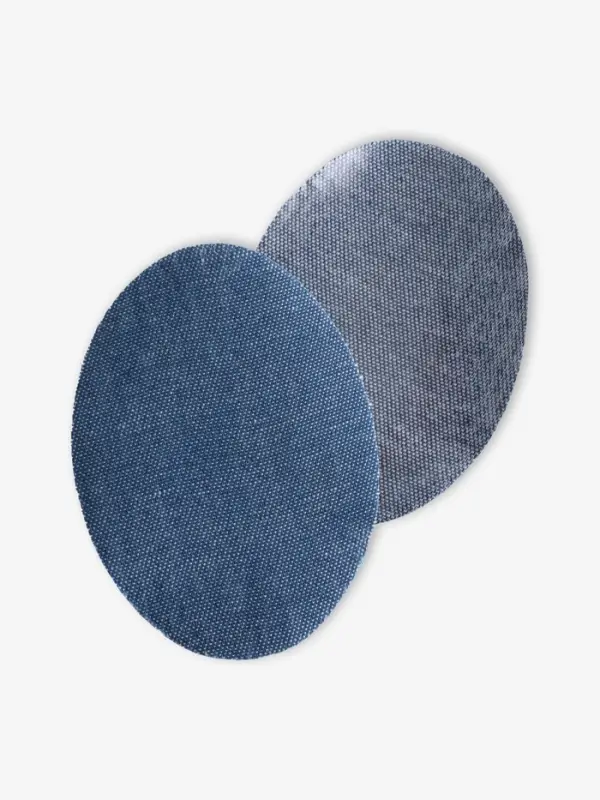 Набор заплаток для одежды, овальные, термоклеевые, 7&times;5 см, 5 шт., синий