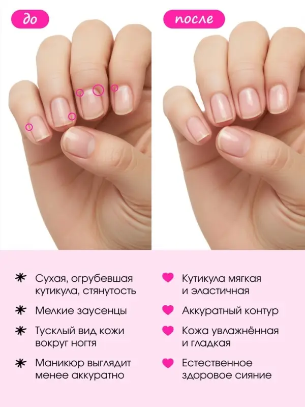 Масло для кутикулы в карандаше, 2 г, с ароматом клубники