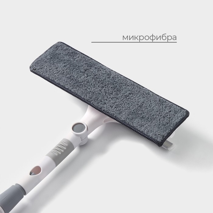 Щётка для окон Raccon, фиксатор, стальная телескопическая ручка 65(105) см, водосгон 28,5 см, насадка из микрофибры 28,5×8,5 см Щётка для окон Raccon, фиксатор, стальная телескопическая ручка 65(105) см, водосгон 28,5 см, насадка из микрофибры 28,5×8,5 см