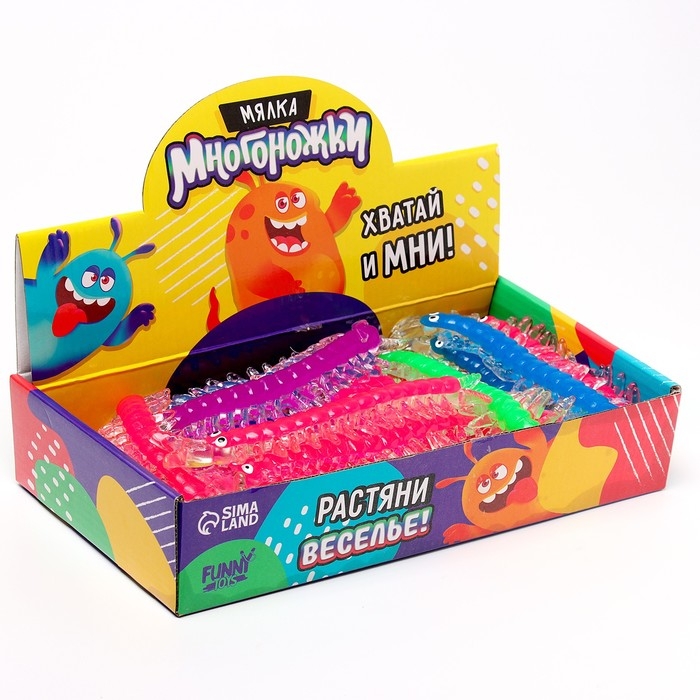 Антистресс сквиш мялка «Многоножки» , в шоубоксе