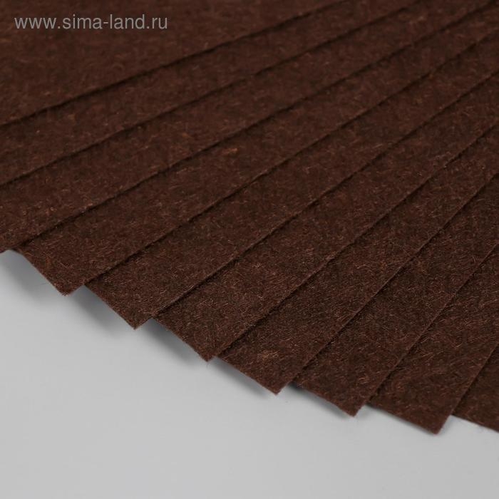 Фетр жесткий 1 мм Фетр жесткий 1 мм "Обжаренный кофе" набор 10 листов формат А4