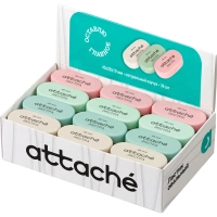 Ластик овальный Attache Extra, нат.каучук, 45x28x10мм, пастельн.ассорти