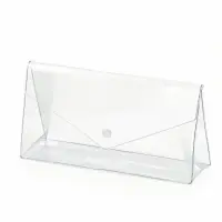 Косметичка на кнопке, ПВХ, 25&times;7.5&times;12.5 см, прозрачная