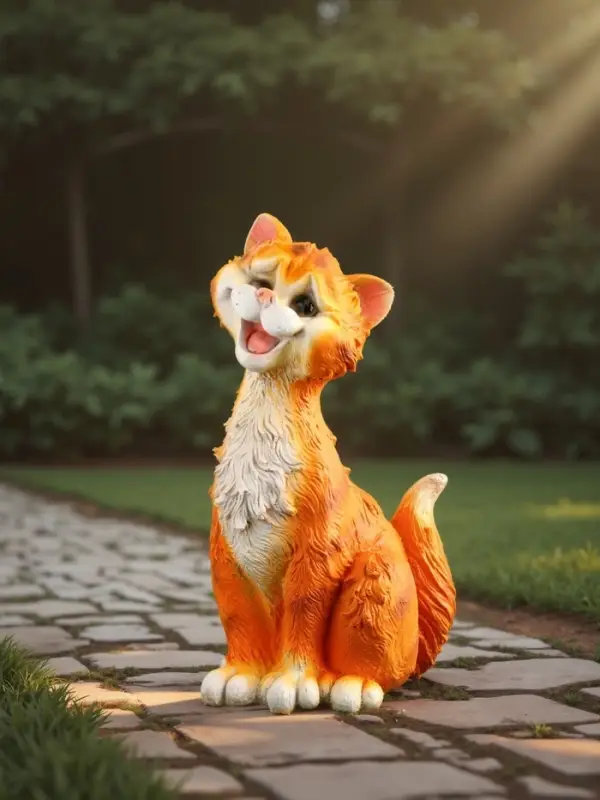 Садовая фигура из полистоуна &laquo;Забавный рыжий кот&raquo;, 25&times;13&times;14.5 см