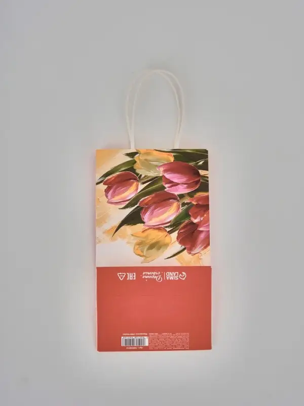 Пакет подарочный крафт «8 марта», 12 × 21 × 9 см