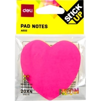 Стикеры с клеевым краем Deli 76х76 мм,20 листов,неон-е,форма в асс-те &nbsp; &nbsp; &nbsp;