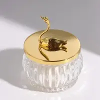 Шкатулка стеклянная, &laquo;Золотой лебедь&raquo;, 7.5&times;7.5&times;9.2 см