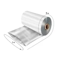 Плёнка полиэтиленовая прозрачная, 60 мкм, 3&times;5 м, рукав (1.5 м &times; 2), Эконом 50 %, Greengo