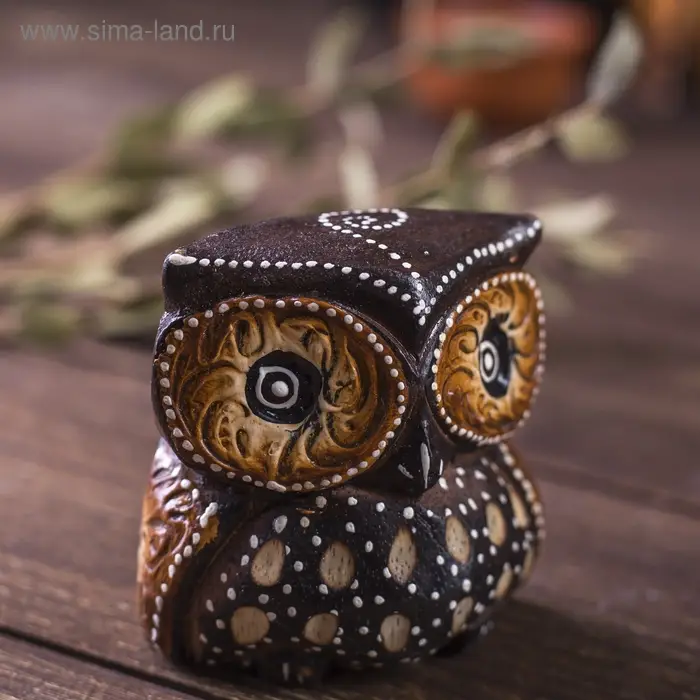 Сувенирный набор дерево Сувенирный набор дерево "Совы с точечным узором"(3 шт) 6х14х7 см