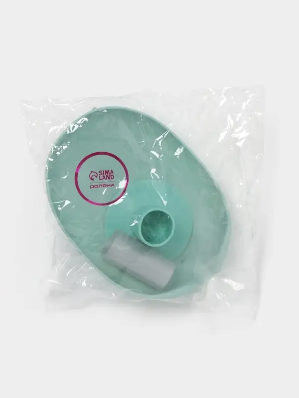 Мыльница со сливом для воды Доляна, на присоске, 12.5&times;9&times;10 см, бирюзовая