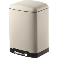 Ведро мусорное с педалью и доводчиком Luscan 12л,бежевое,прямоуг,металл