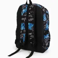 Рюкзак школьный, 3 кармана, 1 отделение, 30&times;13&times;42 см, синий