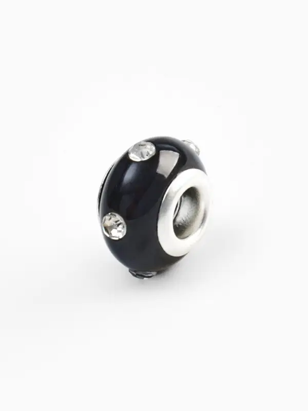 Шарм бусина «Диоды», для творчества, чёрные в серебре Шарм бусина «Диоды», для творчества, чёрные в серебре