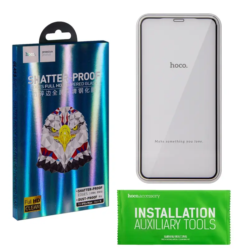 Защитное стекло для iPhone XS Max Full Screen Nano HOCO черное