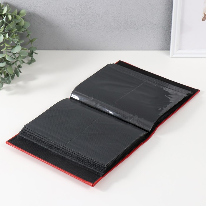 Фотоальбом на 200 фото 10х15 см Фотоальбом на 200 фото 10х15 см "Классика" 2 золотых полоски МИКС кожзам 18х23х5,5 см