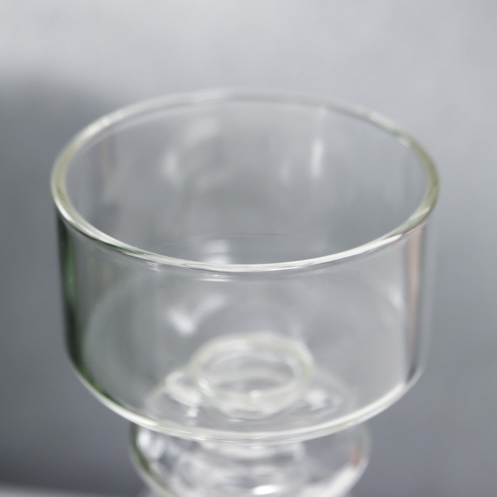 Подсвечник стекло на 1 свечу "Классика. Шар" прозрачный 15,5х6х6 см